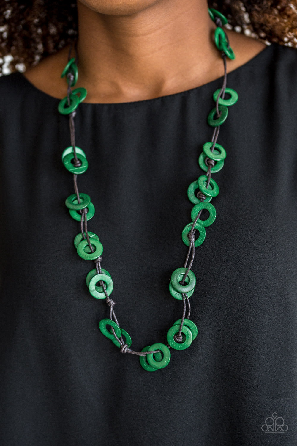 Waikiki Winds - Green Wood Necklace