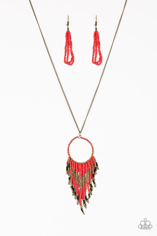 Badlands Beauty - Red - Paparazzi Necklace