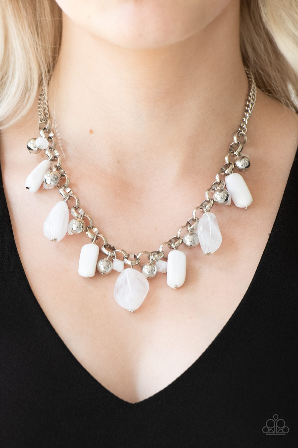 Grand Canyon Grotto - White - Paparazzi Necklace