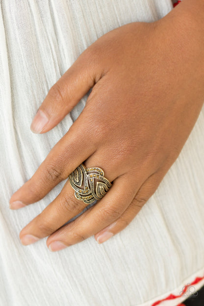 Fire and Ice - Brass - Paparazzi Ring