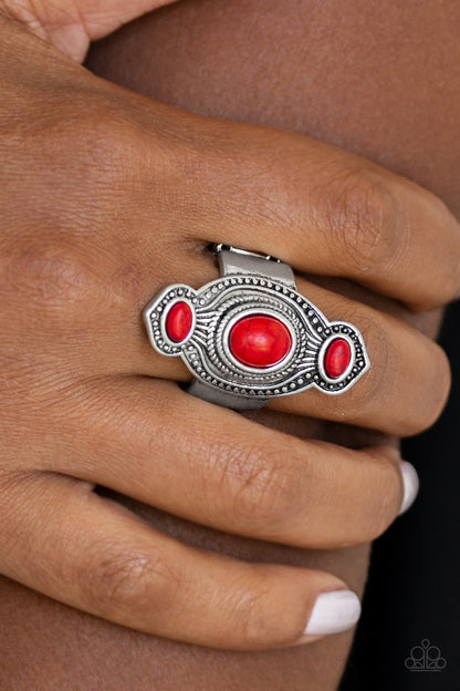 Dune Drifter - Red - Paparazzi Ring