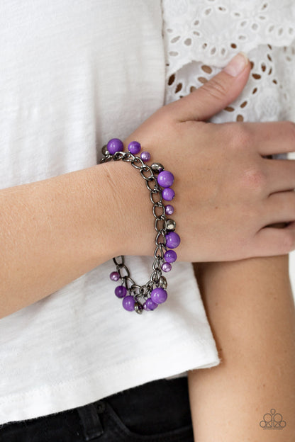Hold My Drink - Purple Adjustable Clasp Bracelet