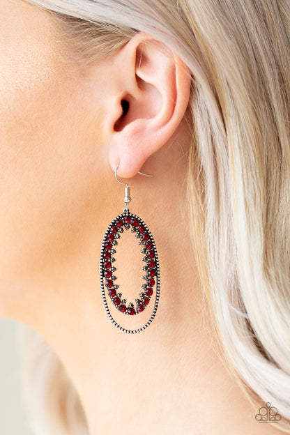 Marry Into Money - Red - Paparazzi Earrings