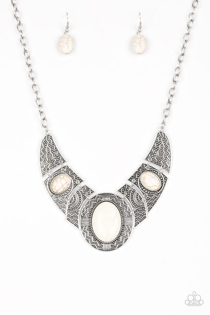Leave Your Landmark - White - Paparazzi Necklace