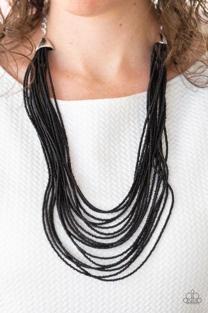 Peacefully Pacific - Black - Paparazzi Necklace