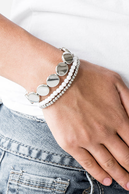 Beyond The Basics - White - Paparazzi Bracelet