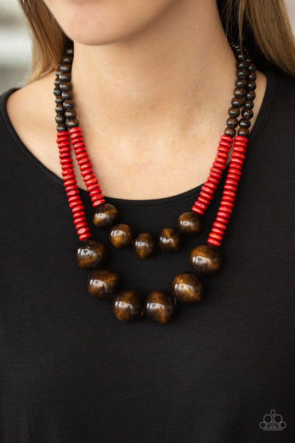 Cancun Cast Away - Red - Paparazzi Necklace