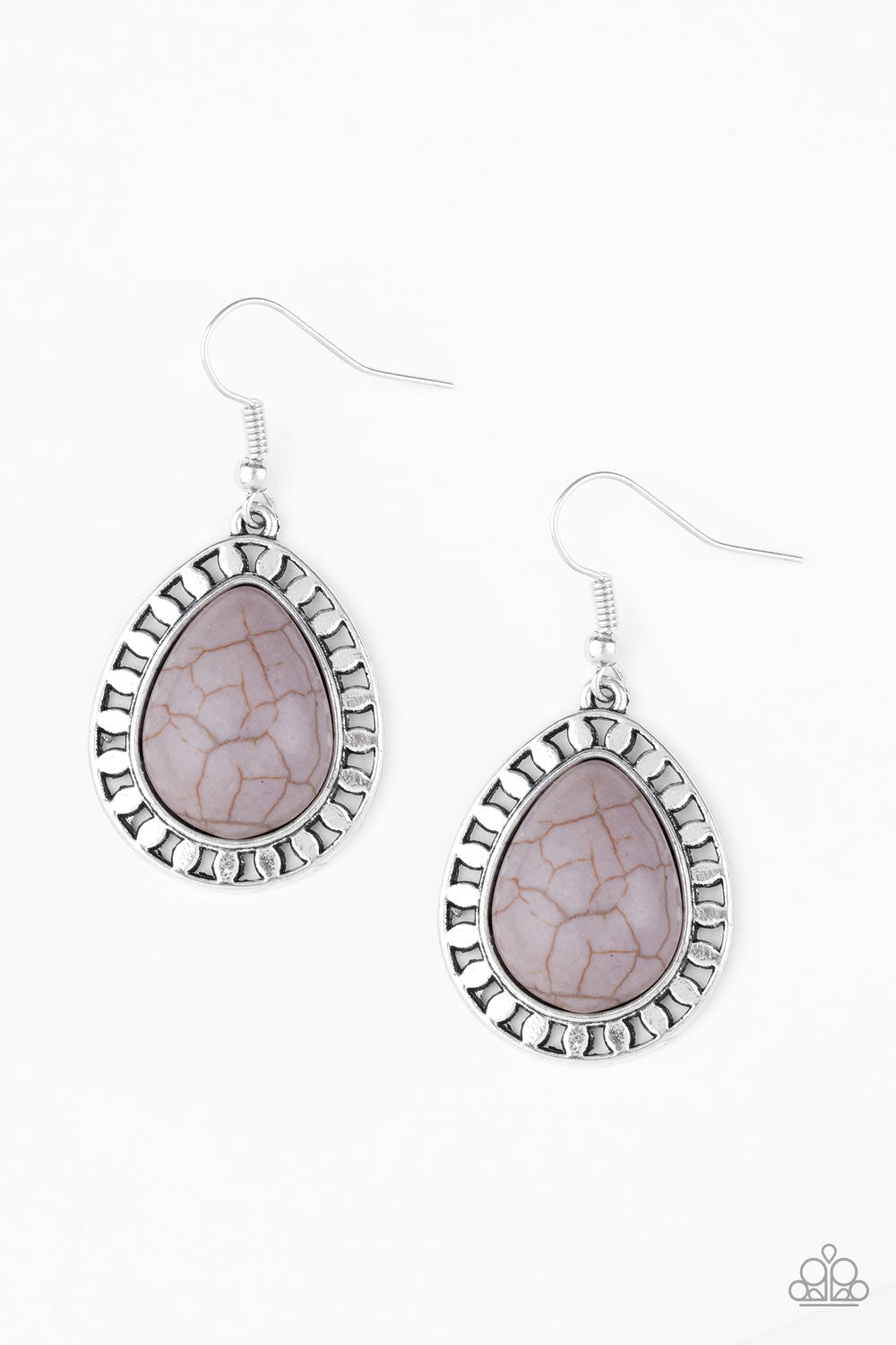 Sahara Serenity - Silver Paparazzi Earrings