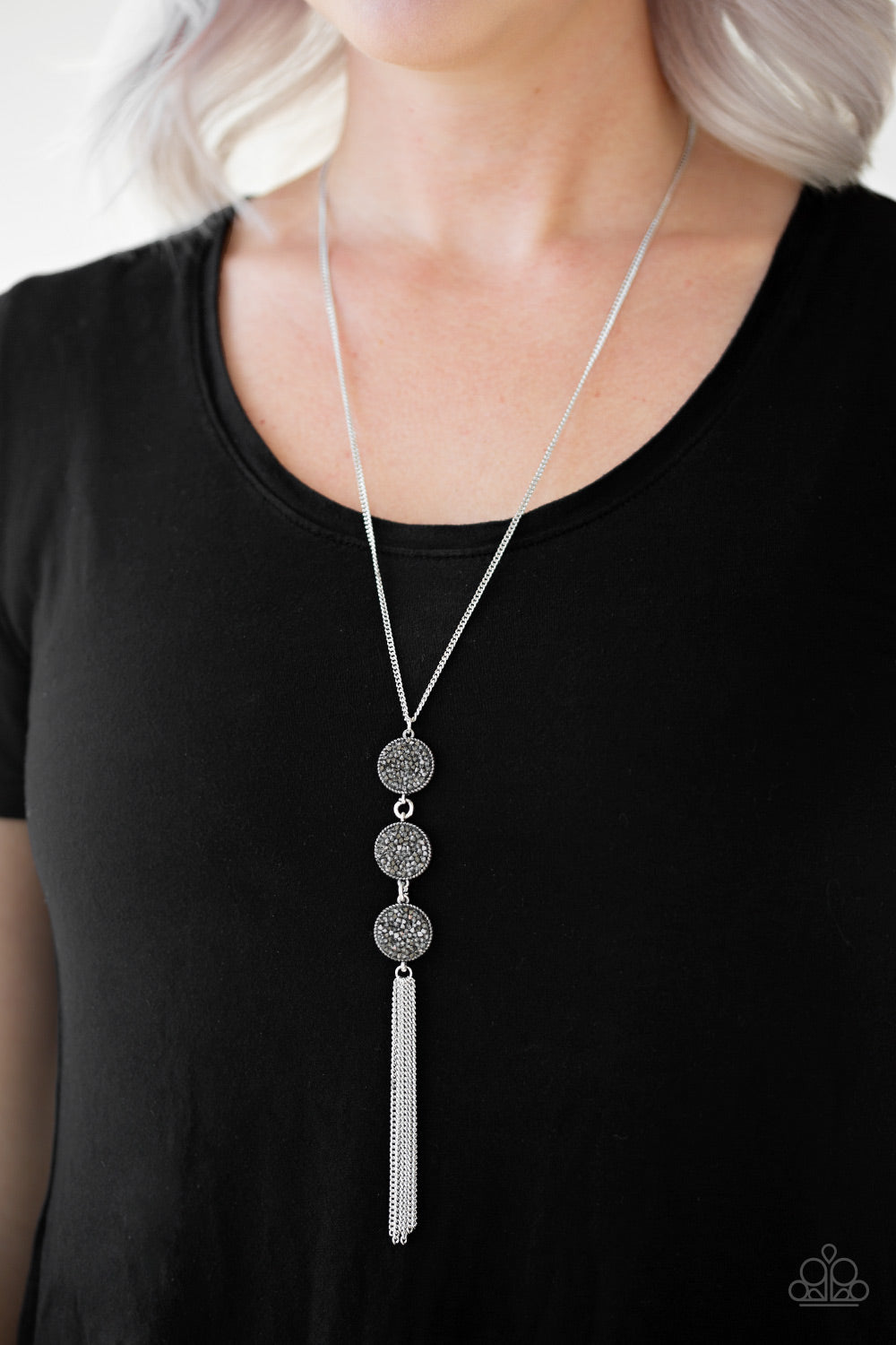 Triple Shimmer - Silver - Paparazzi Necklace