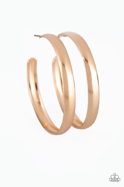 A Double Feature - Gold - Paparazzi Earrings