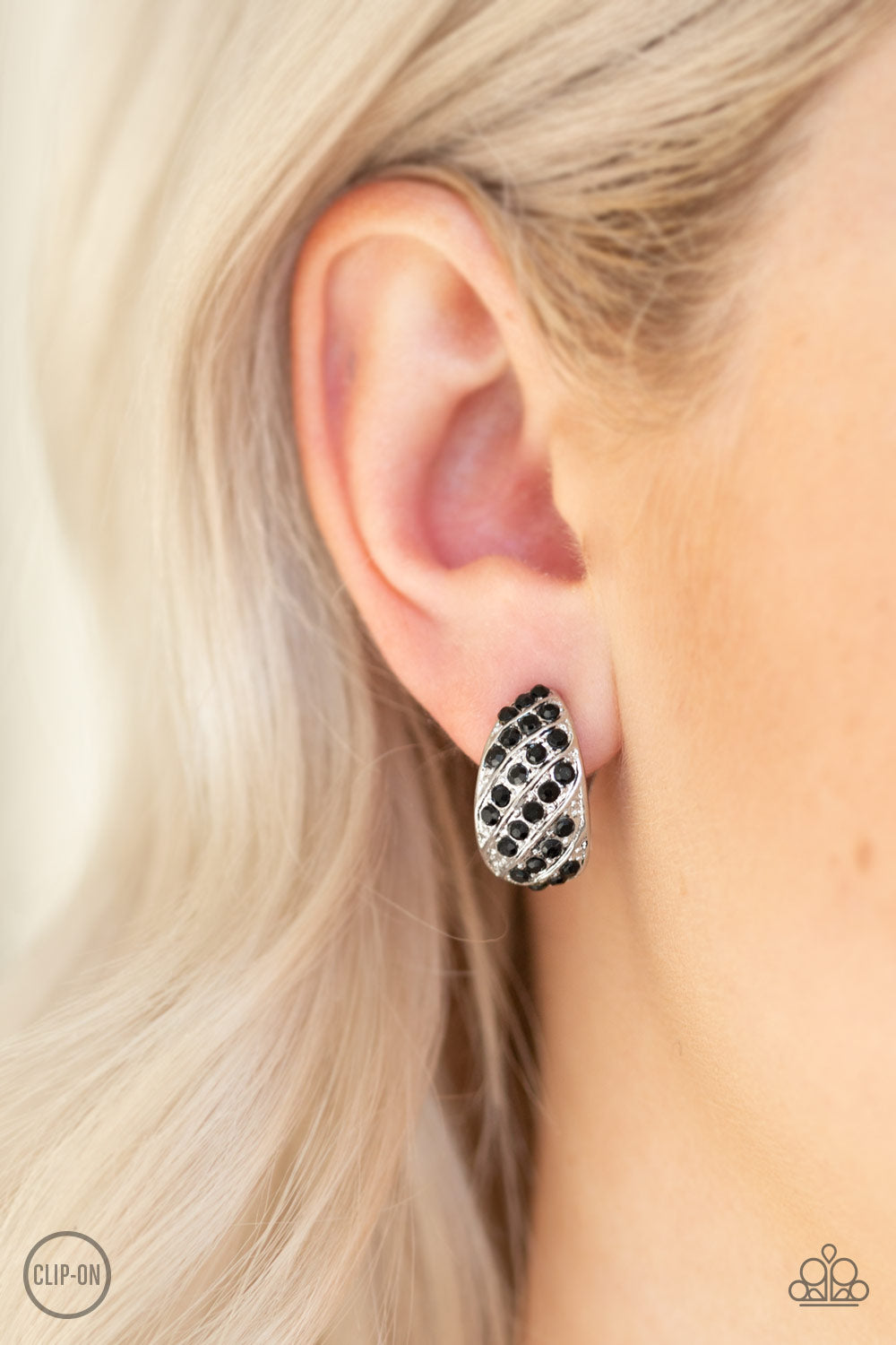 Sparkling Shells - Black - Paparazzi Earrings