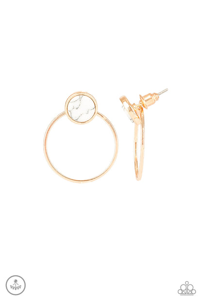 Simply Stone Dweller - Gold - Paparazzi Earrings