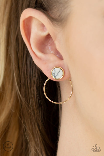 Simply Stone Dweller - Gold - Paparazzi Earrings