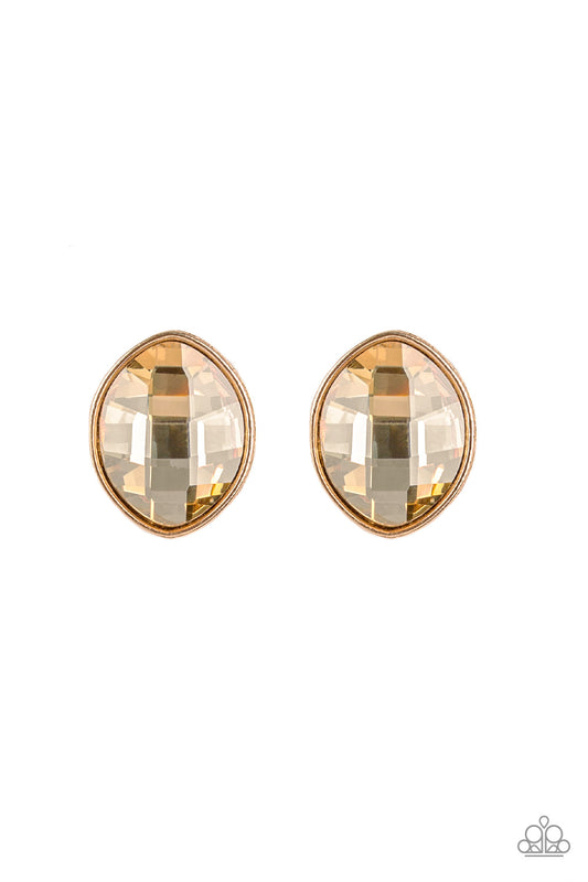 Movie Star Sparkle - Gold - Paparazzi Earrings