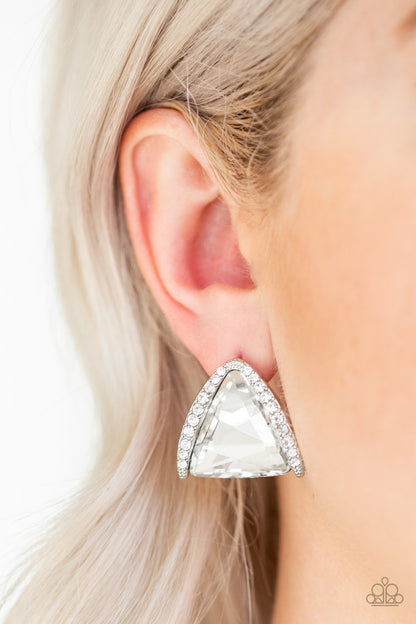 Exalted Elegance - White Earrings