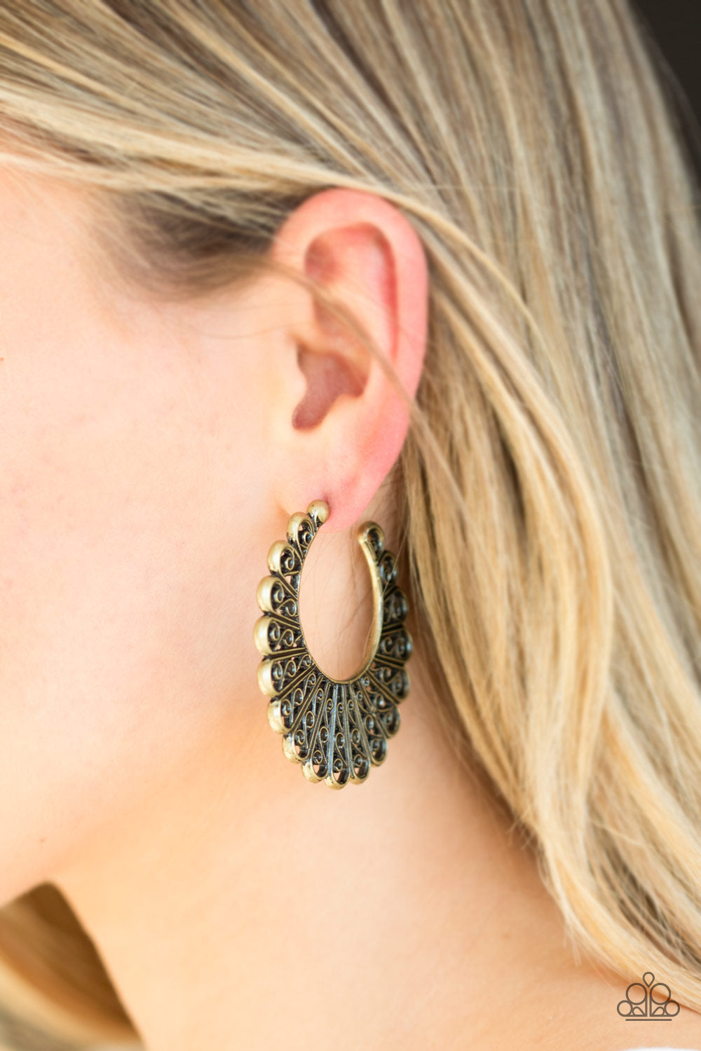 Funky Flirt - Brass - Paparazzi Earrings