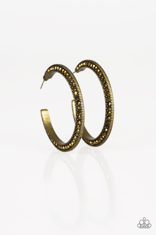 Dazzling Diamond-naire - Brass - Paparazzi Earrings