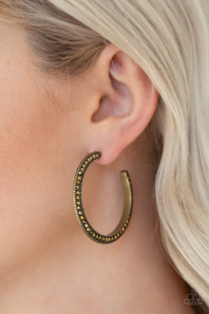 Dazzling Diamond-naire - Brass - Paparazzi Earrings