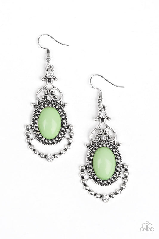 CAMEO and Juliet - Green Fish Hook Earrings