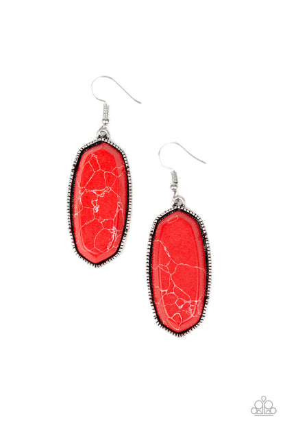 Stone Quest - Red Fish Hook Earrings