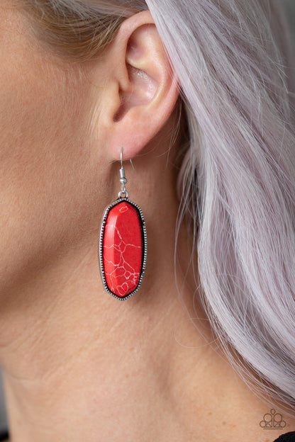 Stone Quest - Red Fish Hook Earrings