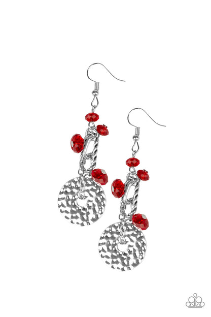 Seaside Catch - Red Fish Hook Earrings