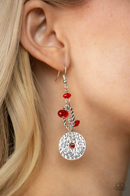 Seaside Catch - Red Fish Hook Earrings