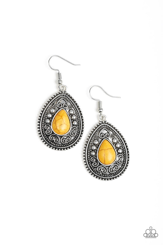 Desert Nirvana - Yellow Fish Hook Earrings