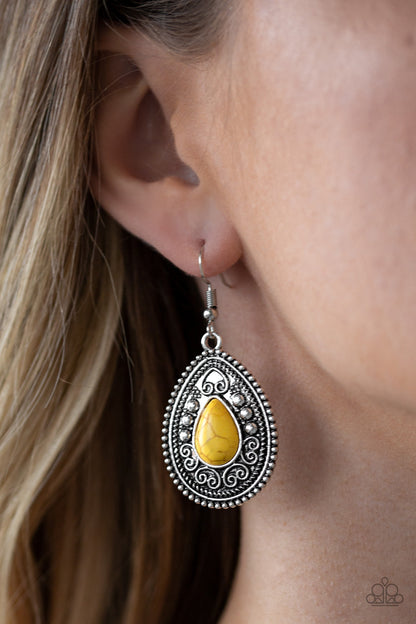 Desert Nirvana - Yellow Fish Hook Earrings