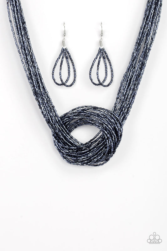 Knotted Knockout - Blue - Paparazzi Necklace