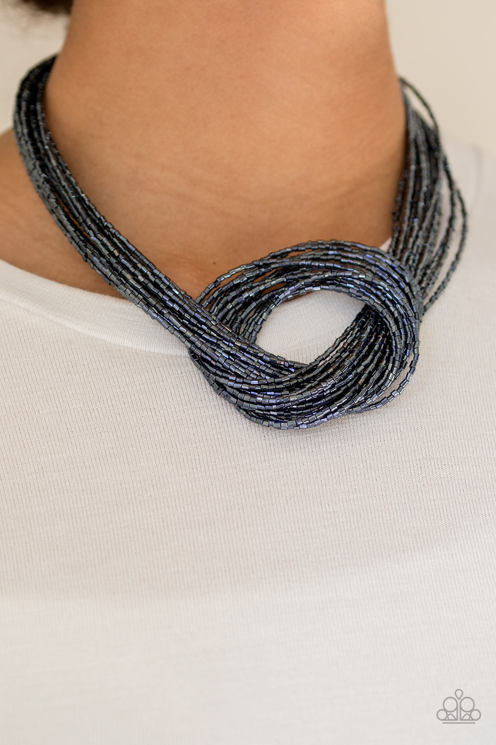 Knotted Knockout - Blue - Paparazzi Necklace