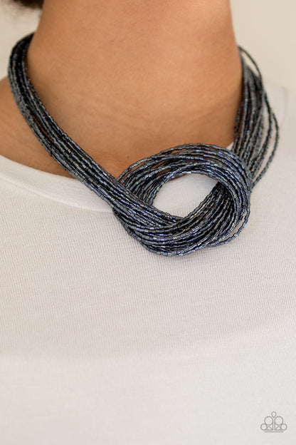 Knotted Knockout - Blue - Paparazzi Necklace