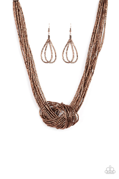 Knotted Knockout - Copper - Paparazzi Necklace