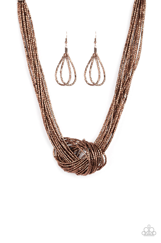 Knotted Knockout - Copper - Paparazzi Necklace
