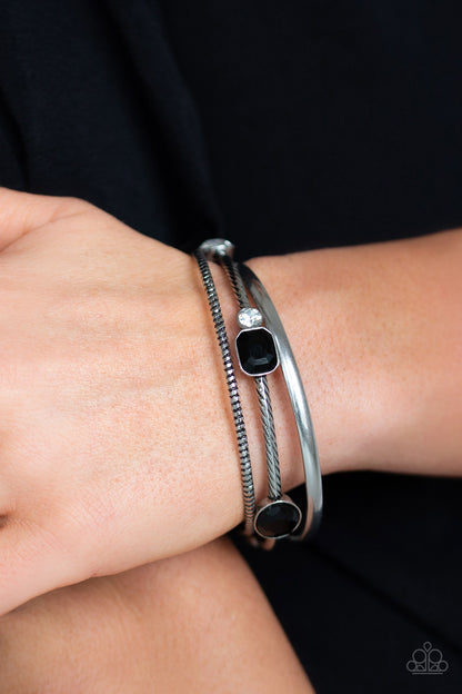 City Slicker Sleek - Black - Paparazzi Bracelets