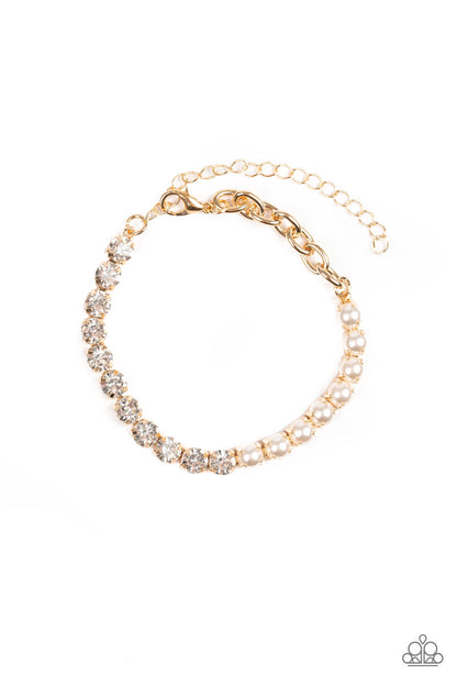 Out Like A Socialite - Gold Adjustable Clasp Bracelet