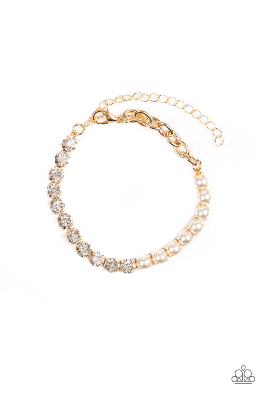 Out Like A Socialite - Gold Adjustable Clasp Bracelet