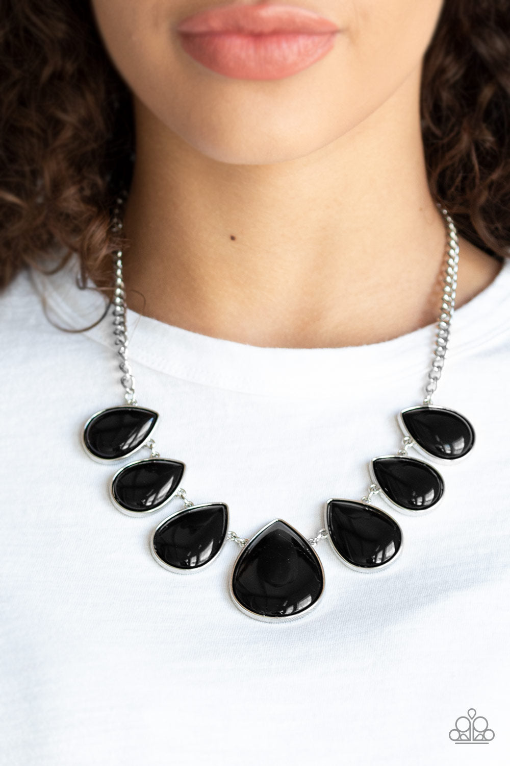 Drop Zone - Black - Paparazzi Necklace