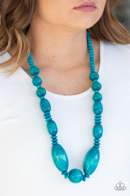 Summer Breezin - Blue Wood Necklace