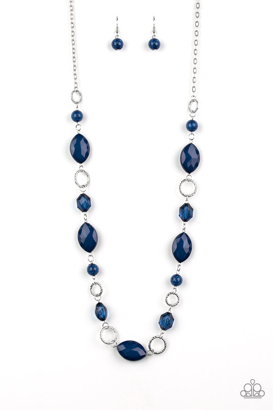 Shimmer Simmer - Blue - Paparazzi Necklace