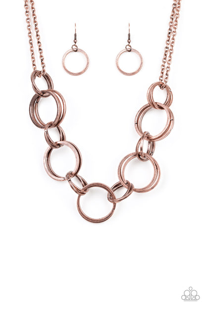 Jump Into The Ring - Copper - Paparazzi Necklace