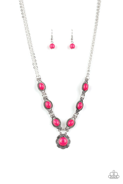 Desert Dreamin - Pink - and Serenely Southern - Pink Paparazzi Necklace and Bracelet Set