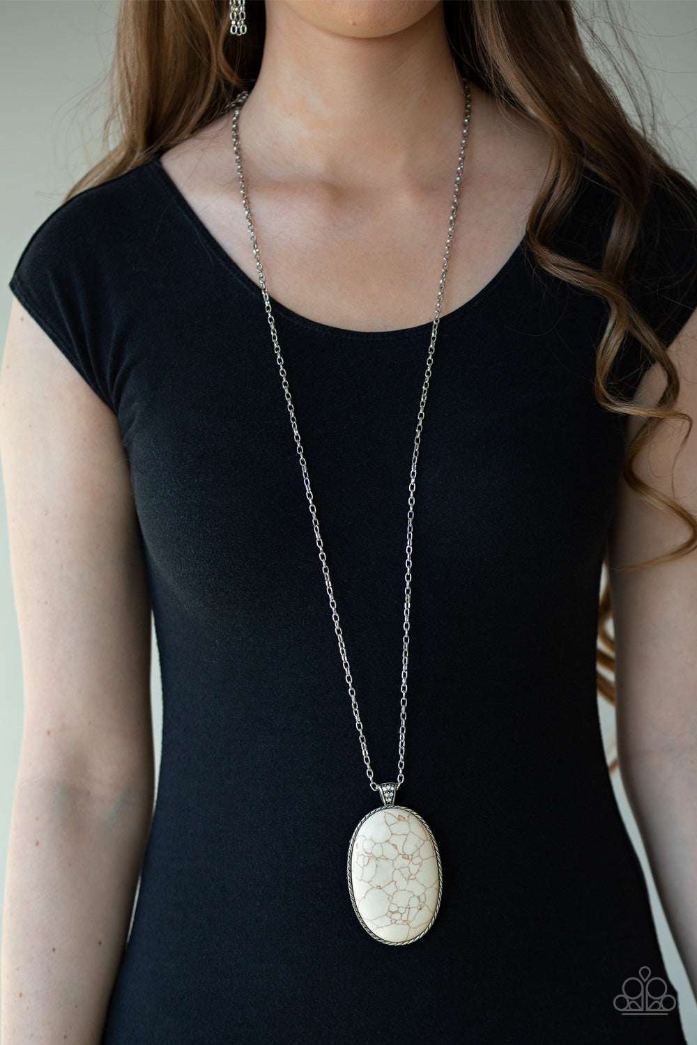 Stone Stampede - White - Paparazzi  Necklace