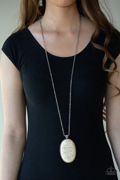 Stone Stampede - White - Paparazzi  Necklace