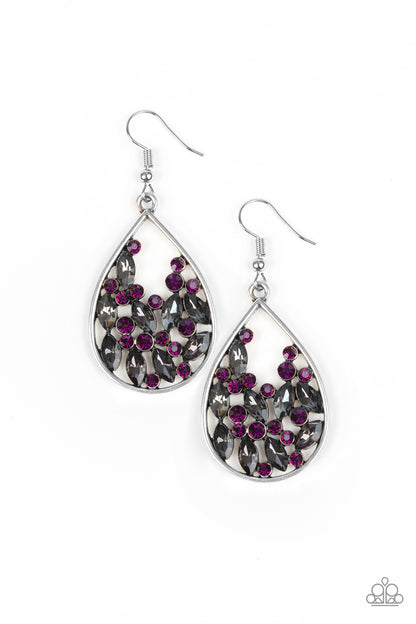 Cash or Crystal? - Purple Fish Hook Earrings