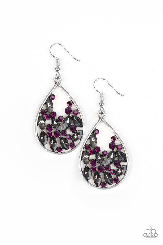 Cash or Crystal? - Purple Fish Hook Earrings