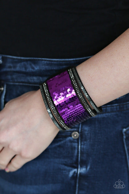 Heads Or Mermaid Tails - Purple Snap Bracelet
