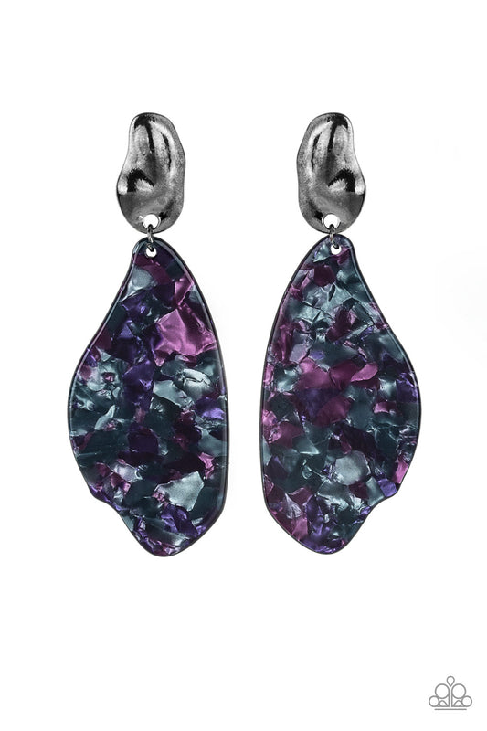 Fish Out Of Water - Purple Post Earrings