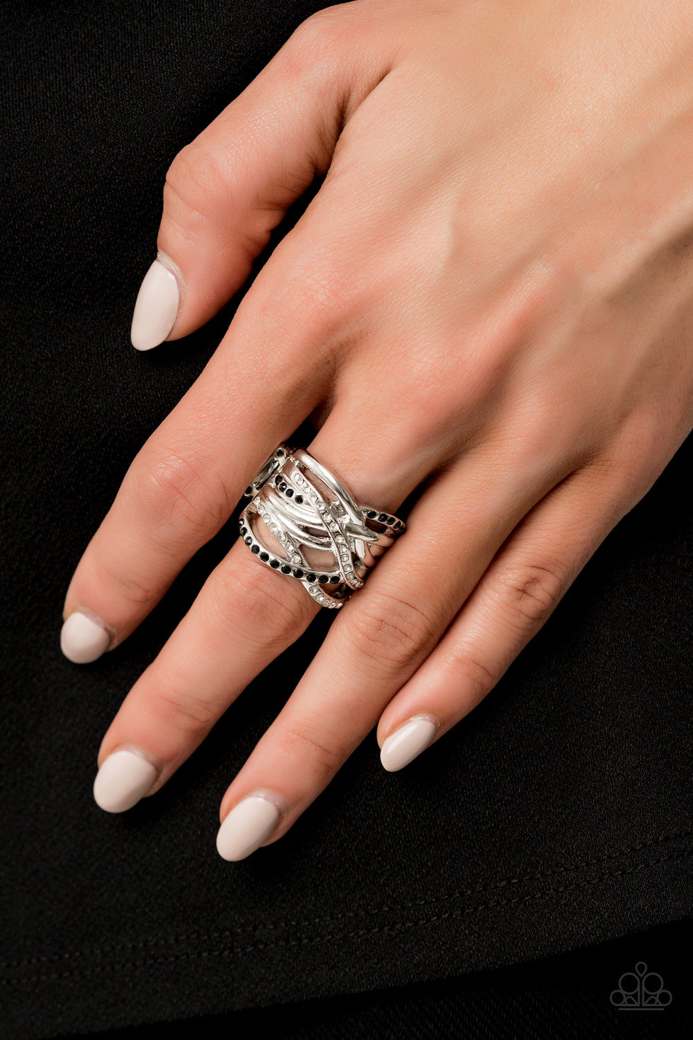 High Rollin White - Paparazzi Ring