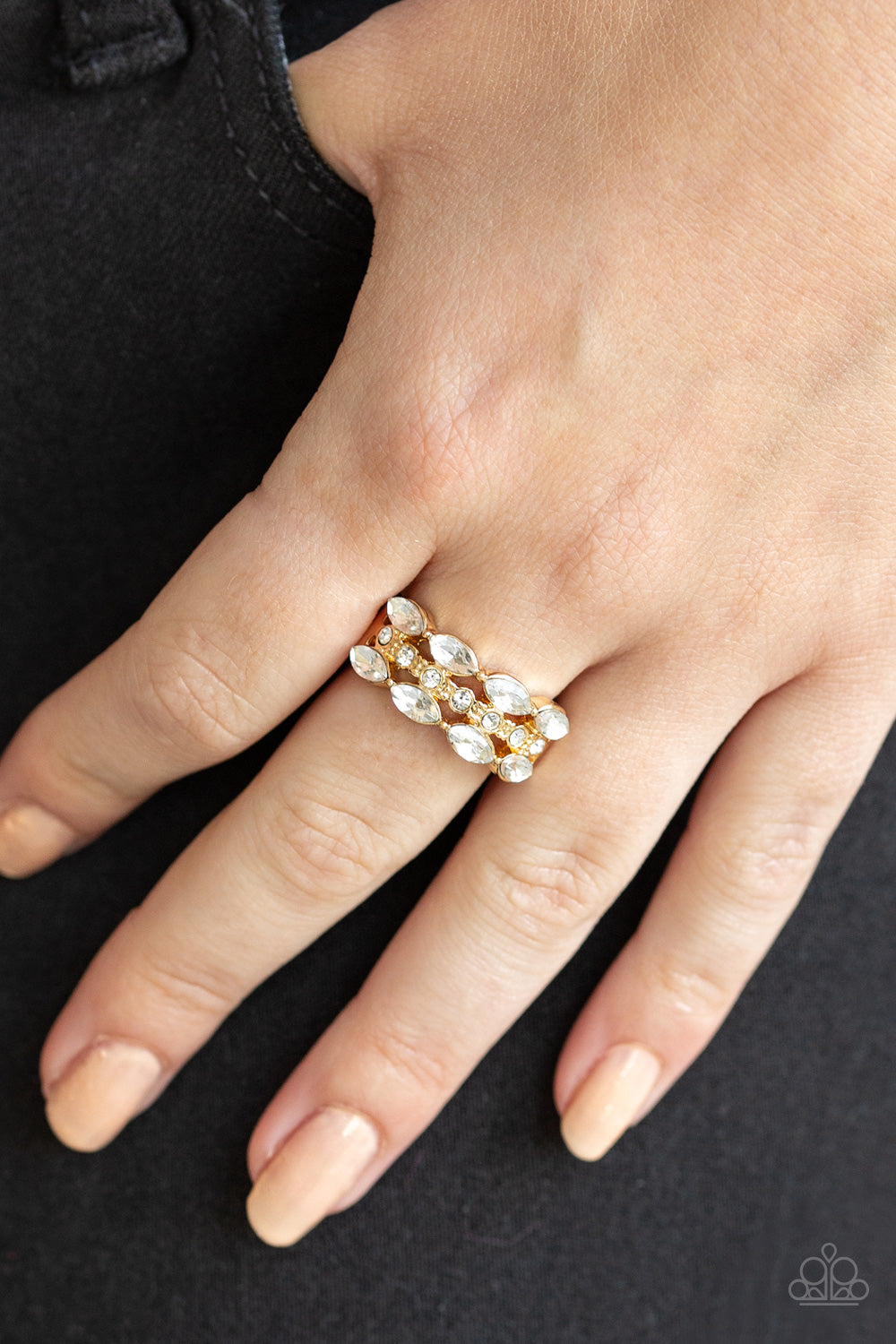 Distractingly Demure - Gold - Paparazzi Ring